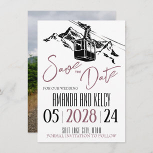 Save The Date Mountain Love Mauve
