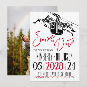 Save The Date Mountain Love Red