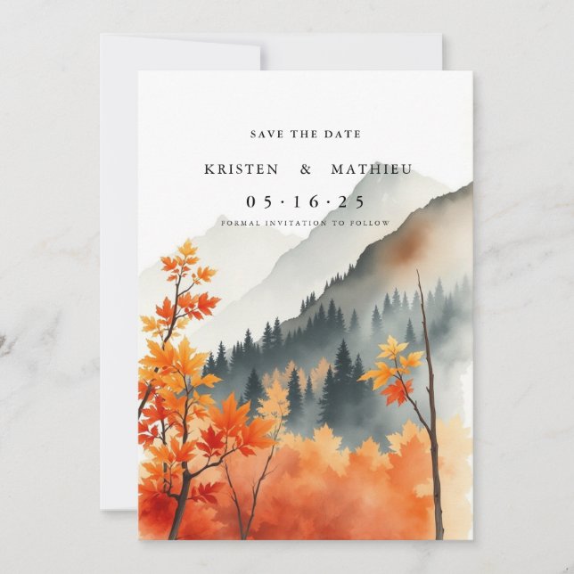 Save The Date Mountain numérique forestière (Devant)