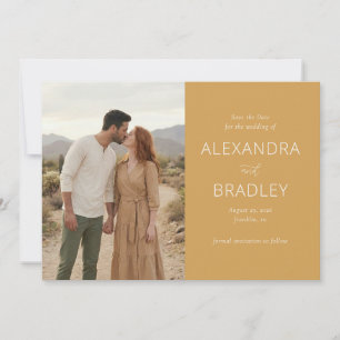 Save The Date Moutarde Romantique Photo Rustique