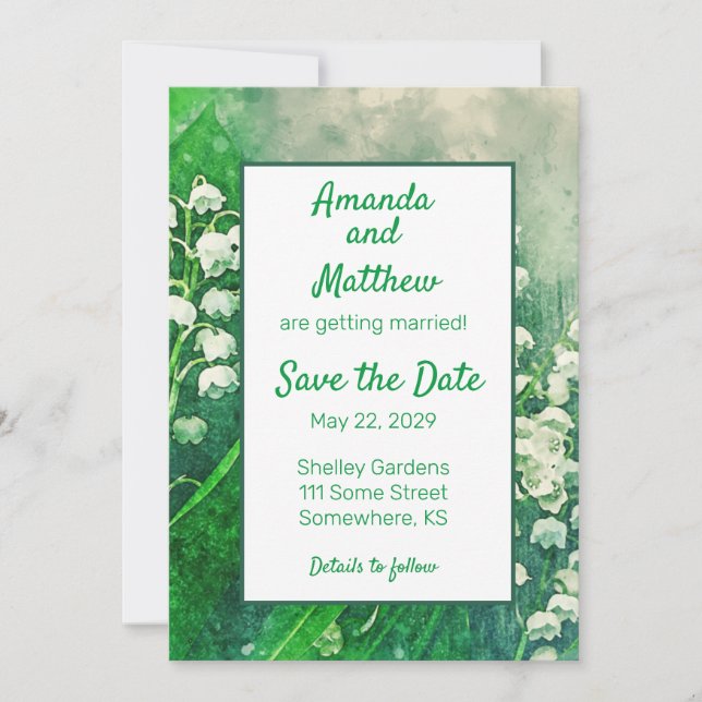 Save The Date Muguet personnalisé Enregistrer la date (Devant)