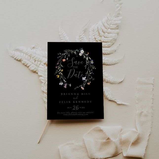 Save The Date Multicolor sauvage noir Mariage (Créateur téléchargé)