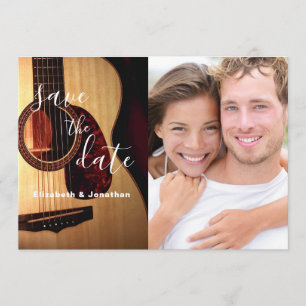 Save The Date Musical Guitare Moderne Enregistrer La Date Photo