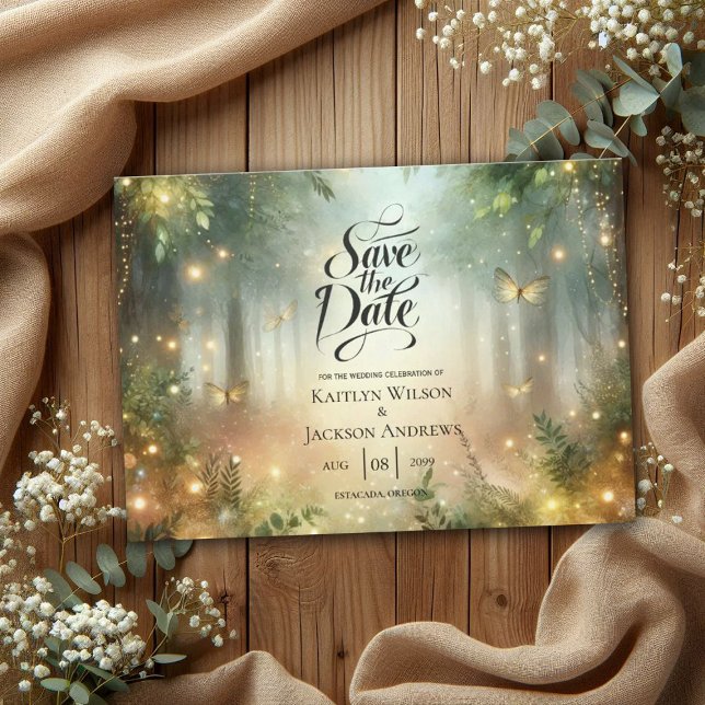Save The Date Mystic Forrest Meadow Mariage magique (Créateur téléchargé)