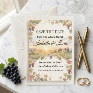 Save The Date Napa Valley Vineyard Aquarelle