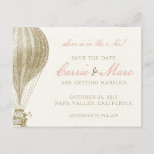 Save The Date Napa Valley Vintage Hot Air Balloon Enregistrer la