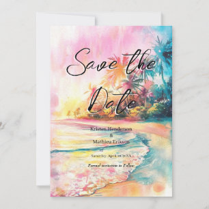Save The Date Nature Chic Beach Wedding