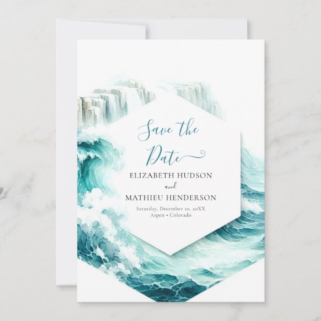 Save The Date Nature Cliff Mariage nautique (Devant)