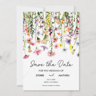 Save The Date Nature Simple Fleurs sauvages