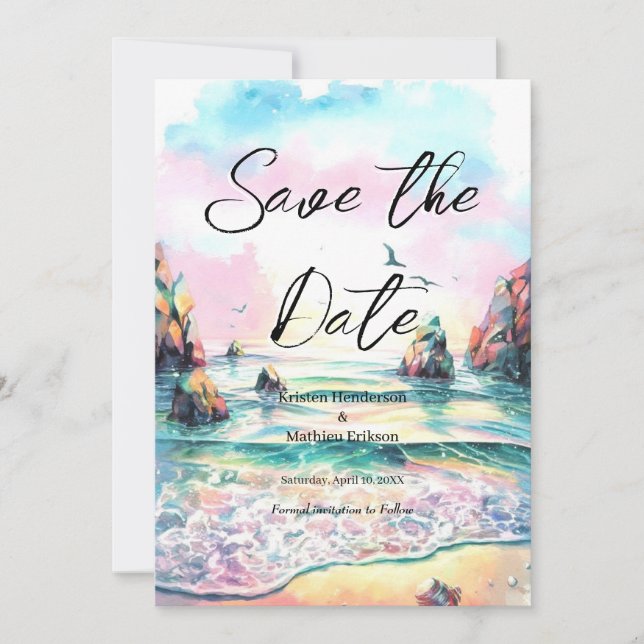 Save The Date Nautical Boho Beach Wedding (Devant)