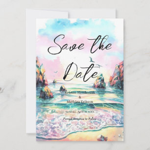 Save The Date Nautical Boho Beach Wedding
