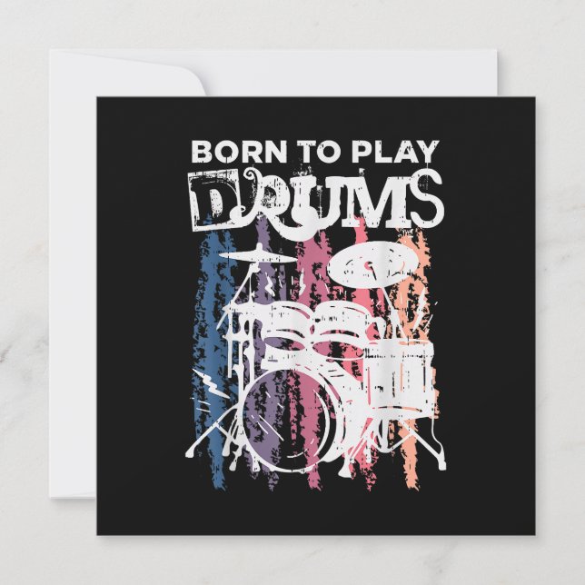 Save The Date Né Pour Jouer Drumming Rock Music Band Drumme (Devant)