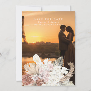 Save The Date Neige Blanche Pampas Plage de Herbe Jungle tropica