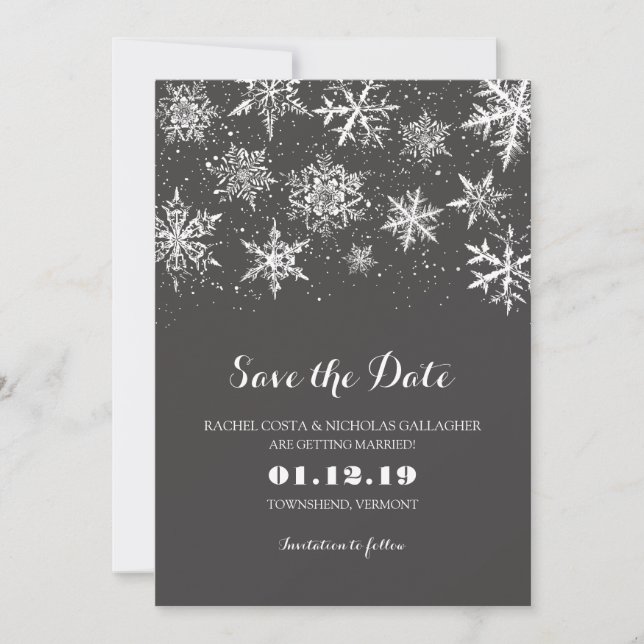 Save The Date Neige d'hiver | Sauvegarder la date (Devant)