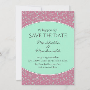 Save The Date NEO MINT DUSKY PINK C'est en train d'arriver Flora