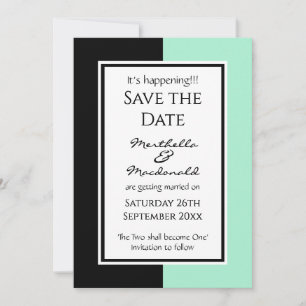 SAVE THE DATE NEO MINT NOIR PERSONNALISÉ IL SE PASSE !