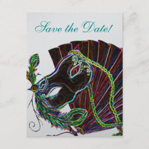 Save The Date Neon Masquerade Enregistrer la date