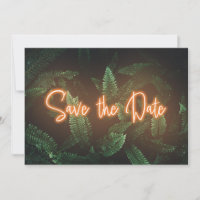 Neon moderne verte tropicale Enregistrer la date