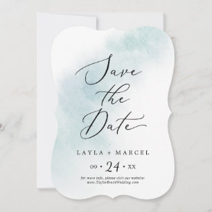 Save The Date Nettoyage aquarelle Mariage bleu