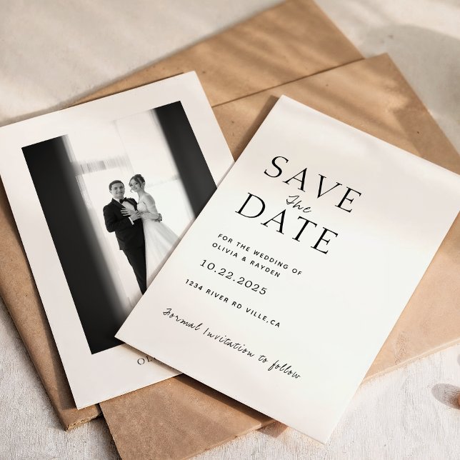 Save The Date Nettoyer minimal Script photo mariage Enregistrer  (Créateur téléchargé)