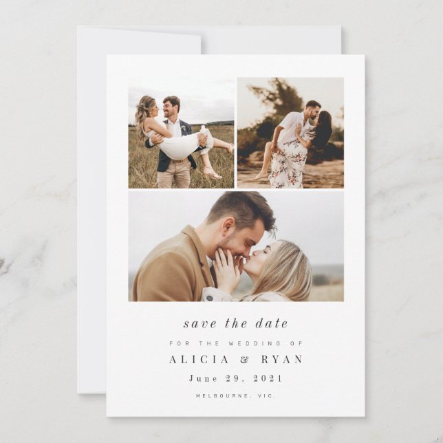 Save The Date Nettoyer simplement la photo élégante (Devant)