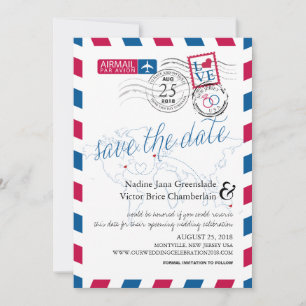 Save The Date New Jersey Irlande Australie Airmail Enregistrer l