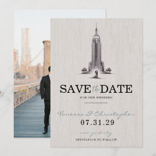 Save The Date New York City Bride & Groom Enregistrer La Date
