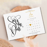 Save The Date N'importe quel âge Anniversaire Calendrier Or Coeu<br><div class="desc">Cette jolie carte d'anniversaire de n'importe quel âge comporte un calendrier et un joli coeur d'amour d'or soulignant votre date spéciale. L'inverse est constitué de confettis au coeur doré. POUR DÉPLACER LE COEUR : Dans la section de personnalisation, faites défiler vers le bas et sélectionnez "cliquez pour customiser plus loin"....</div>