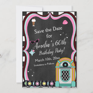Save The Date N'importe quel âge, anniversaire du dîner des anné
