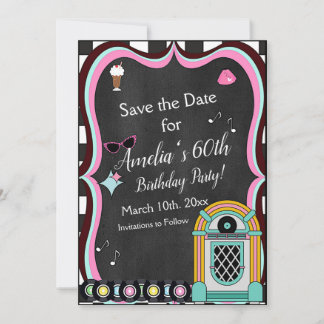 Save The Date N'importe quel âge, anniversaire du dîner des anné