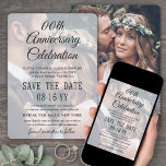 Save The Date N'IMPORTE QUEL Anniversaire 2 Photo Élégante super<br><div class="desc">Annoncez les nouvelles joyeuses de votre prochain anniversaire avec une photo unique superposition personnalisée, sauf les invitations de date. Les deux photos et toutes les formulations sont simples à personnaliser pour chaque anniversaire de mariage d'année. Customisez-le pour toute célébration du mariage, comme une cérémonie de renouvellement du voeu, un mariage...</div>