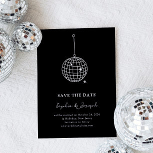 Save The Date N'importe quelle balle Disco couleur minimaliste n