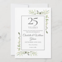 Noces d'argent 25 ans de mariage verdure 