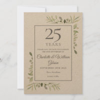 Noces d'argent Rustique 25ème Anniversaire de Mari