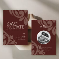 Noces de photo élégant damassé classique rouge aca