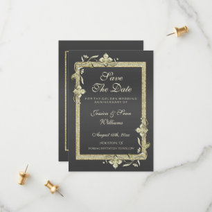 Save The Date Noces d'Or Gem & Glitter 50ème Anniversaire de Mar