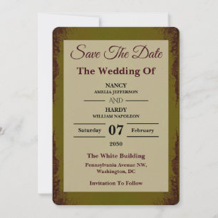 Save The Date Noces Terriennes à l'Olive Rouillée Faire Part de