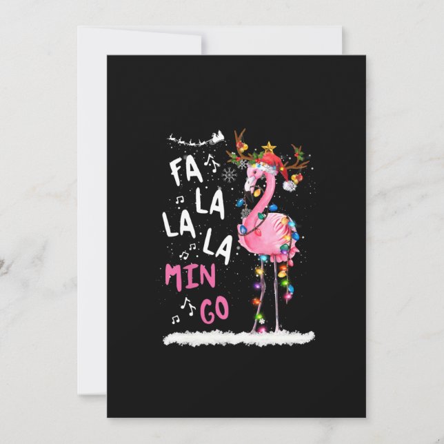 Save The Date Noël - Fa-La-La-Mingo Flamant rose avec Noël (Devant)