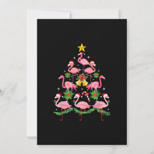 Save The Date Noël - Joli Flamant rose sapin de Noël