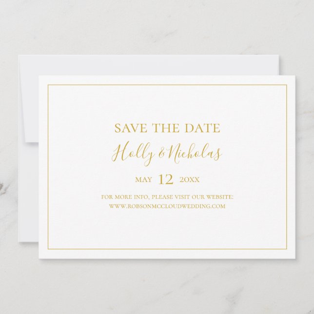 Save The Date Noël simple et élégant | Horizontal blanc (Devant)