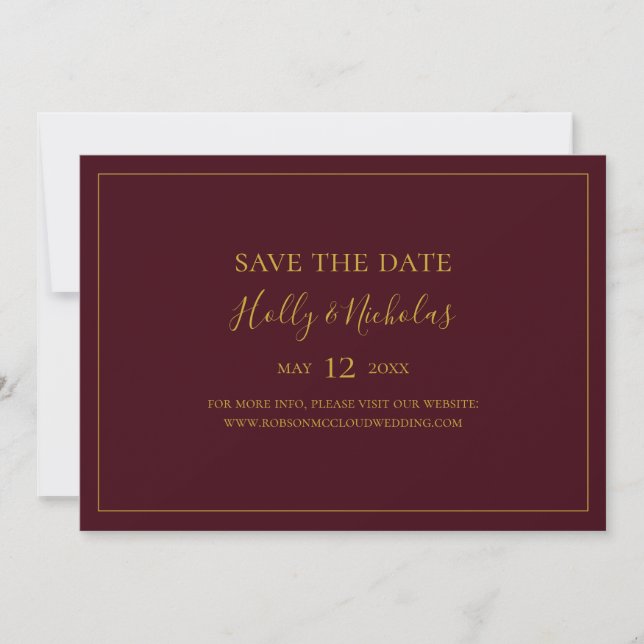 Save The Date Noël simple et élégant | Horizontal rouge (Devant)