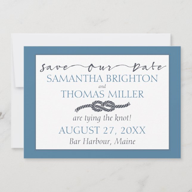 Save The Date noeud d'éternité nautique | Enregistrer notre date (Devant)