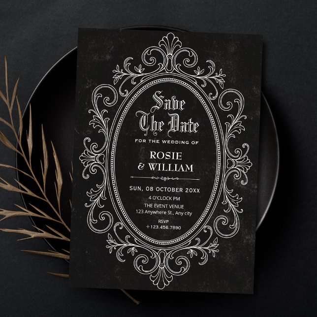 Save The Date Noir baroque victorien vintage (Créateur téléchargé)