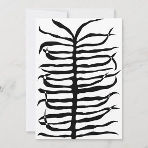 Save The Date Noir blanc moderne Abstrait Palm Frond Tropical