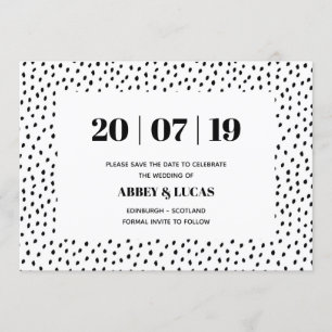 Save The Date Noir & Blanc Moderne Spot Wedding Enregistrer la d