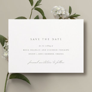 Save The Date Noir et blanc classique Élégant Mariage minimal