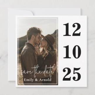 Save The Date Noir et Blanc Moderne | Minimaliste