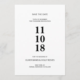 Save The Date Noir et blanc rayé moderne enregistrer la date