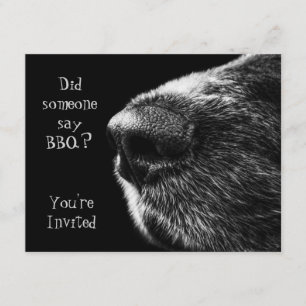 Save The Date Noir et gris de nez de chien d'invitation de BBQ