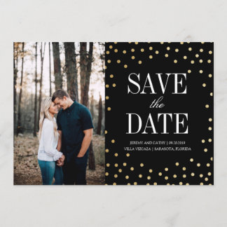 Save The Date Noir et or Enregistrer la date